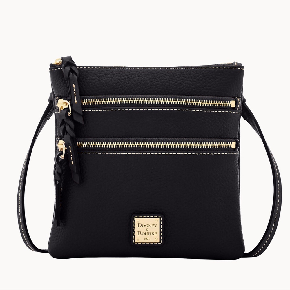 Dooney & Bourke Pebble Grain North/South Triple Zip Crossbody Bag
